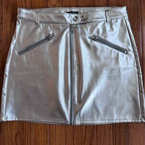 Wild Fable Silver Metallic Mini Skirt Festival Party Style
